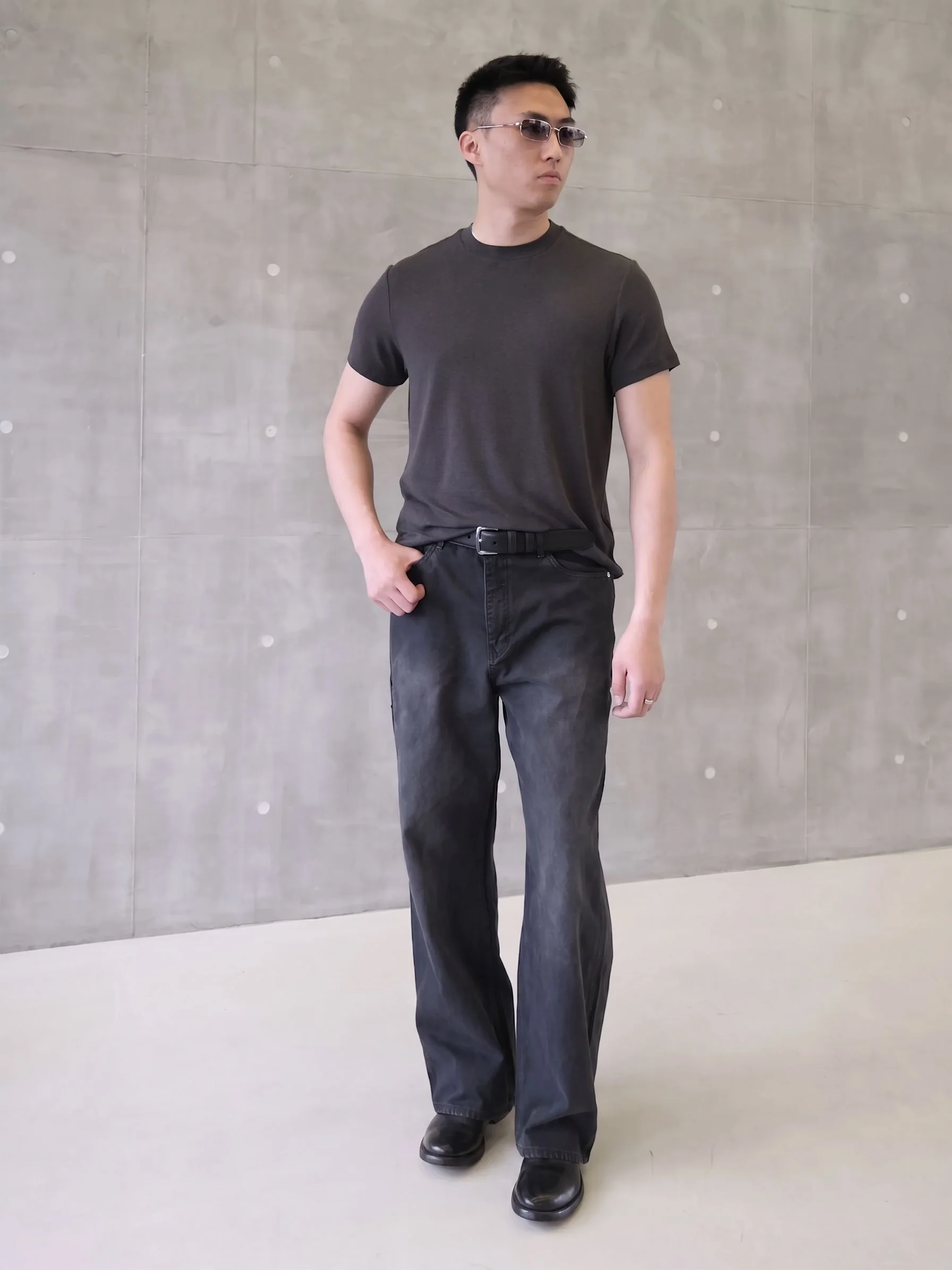Top Grain Leather Square Buckle Belt - Image 4