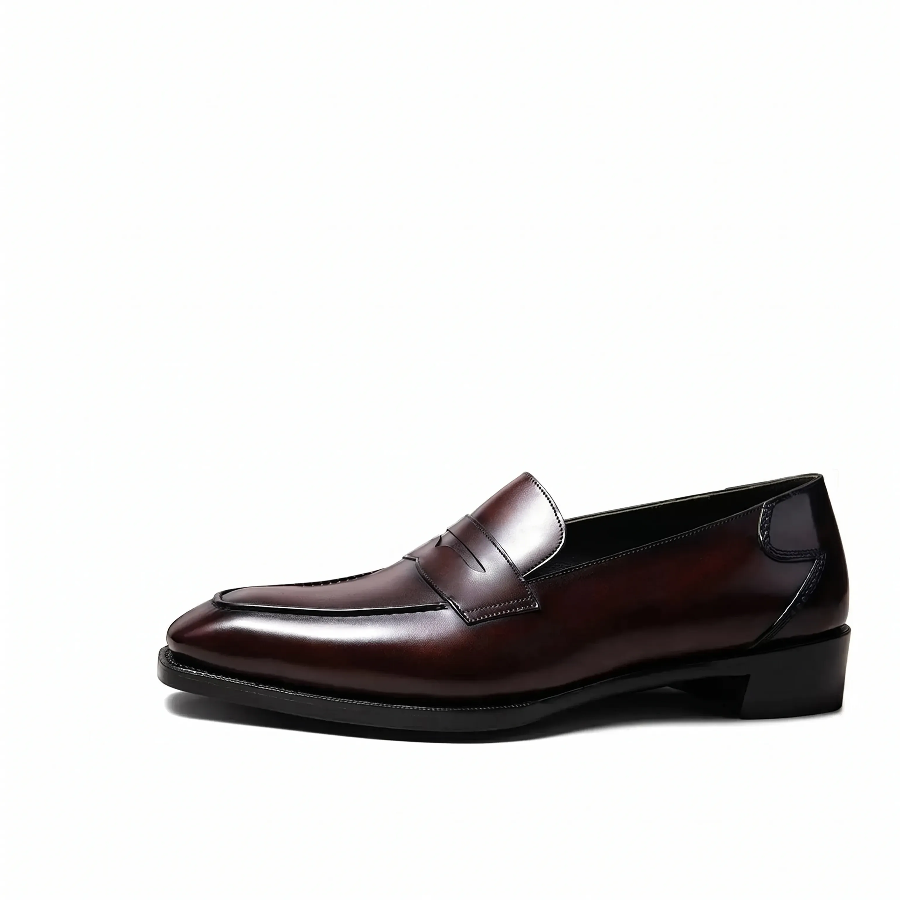 Top-Grain Leather Square-Toe Penny Loafer - Image 2
