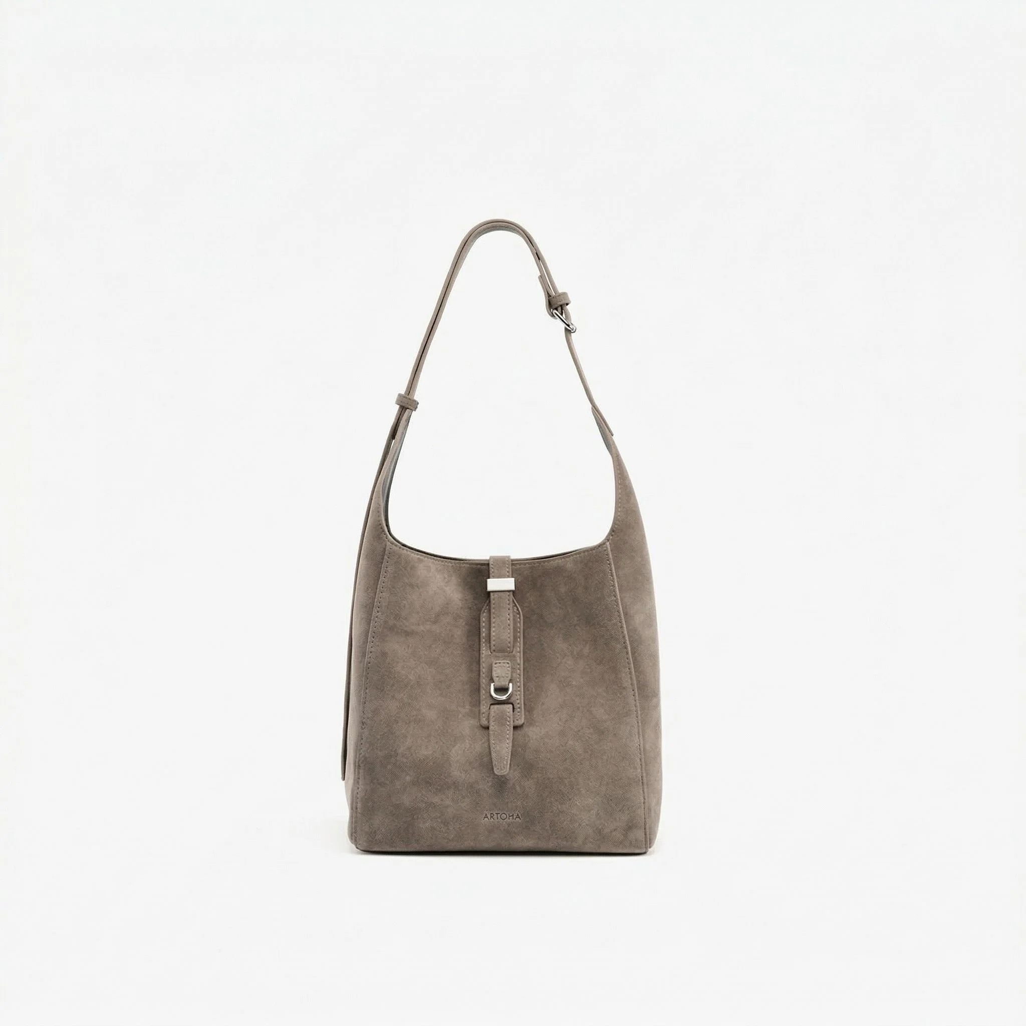 Top-Grain Leather Tie-Detail Shoulder Bag - Image 10