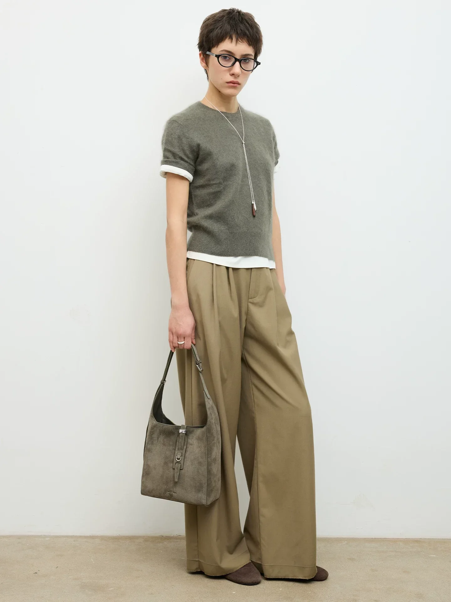 Top-Grain Leather Tie-Detail Shoulder Bag - Image 3