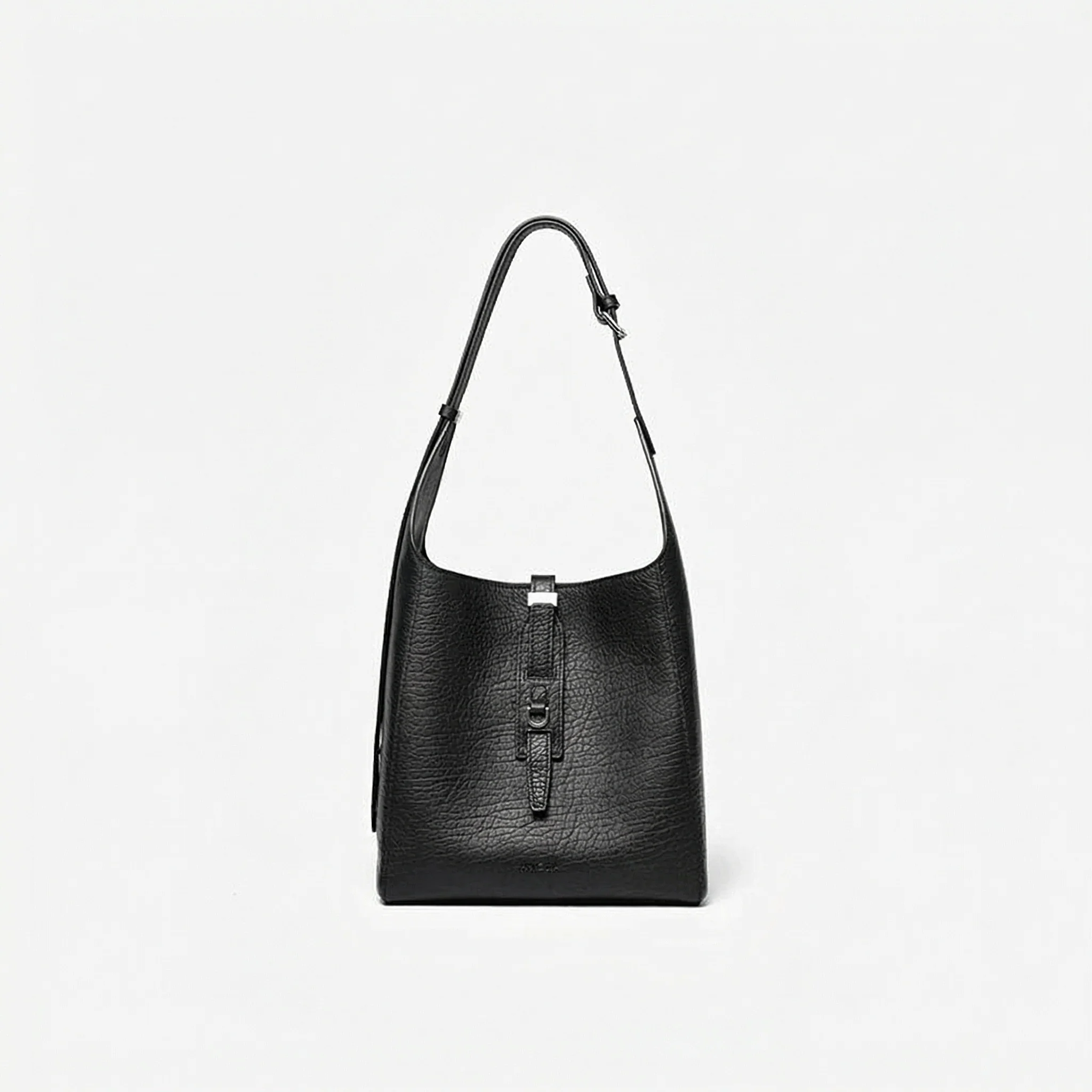 Top-Grain Leather Tie-Detail Shoulder Bag - Image 6