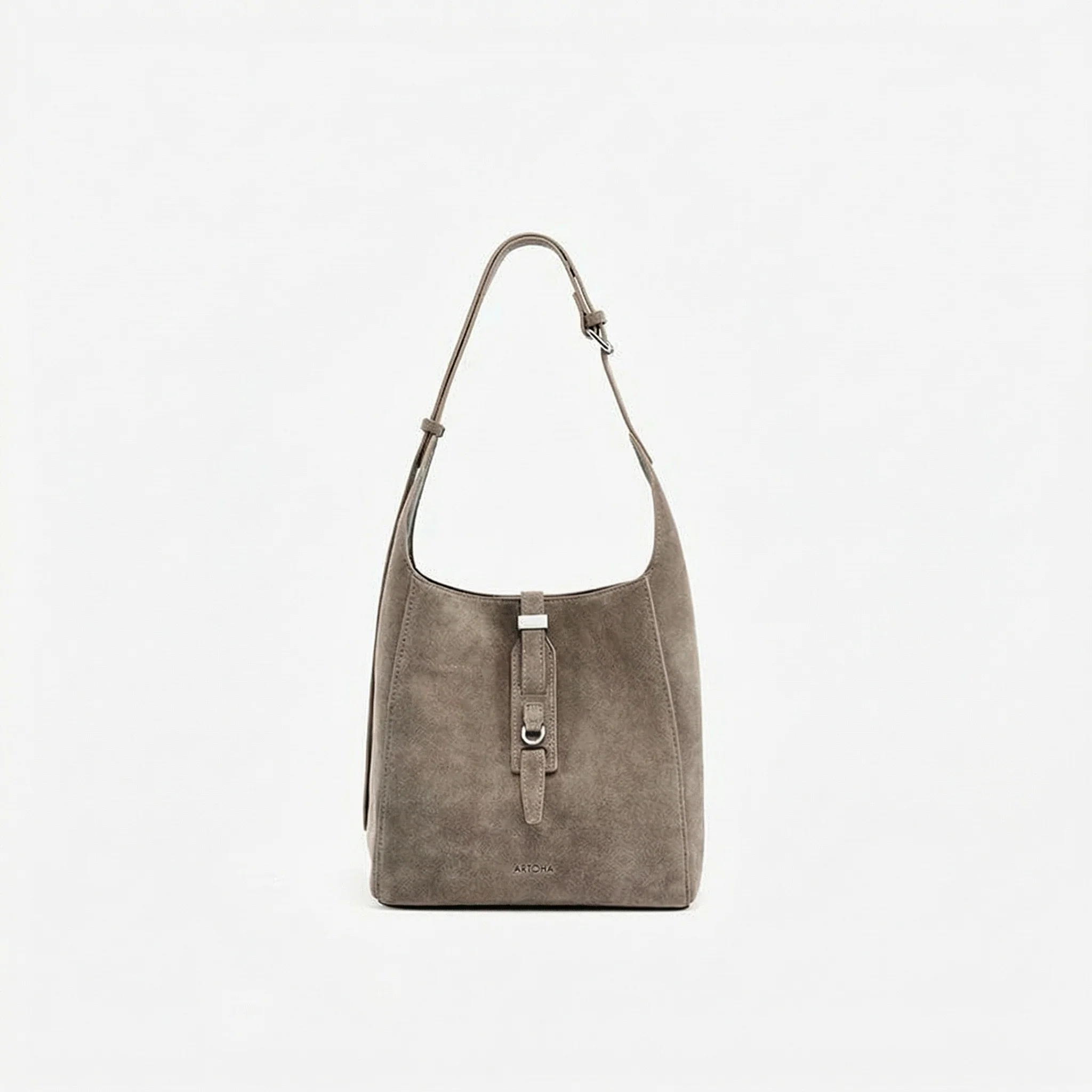 Top-Grain Leather Tie-Detail Shoulder Bag - Image 7