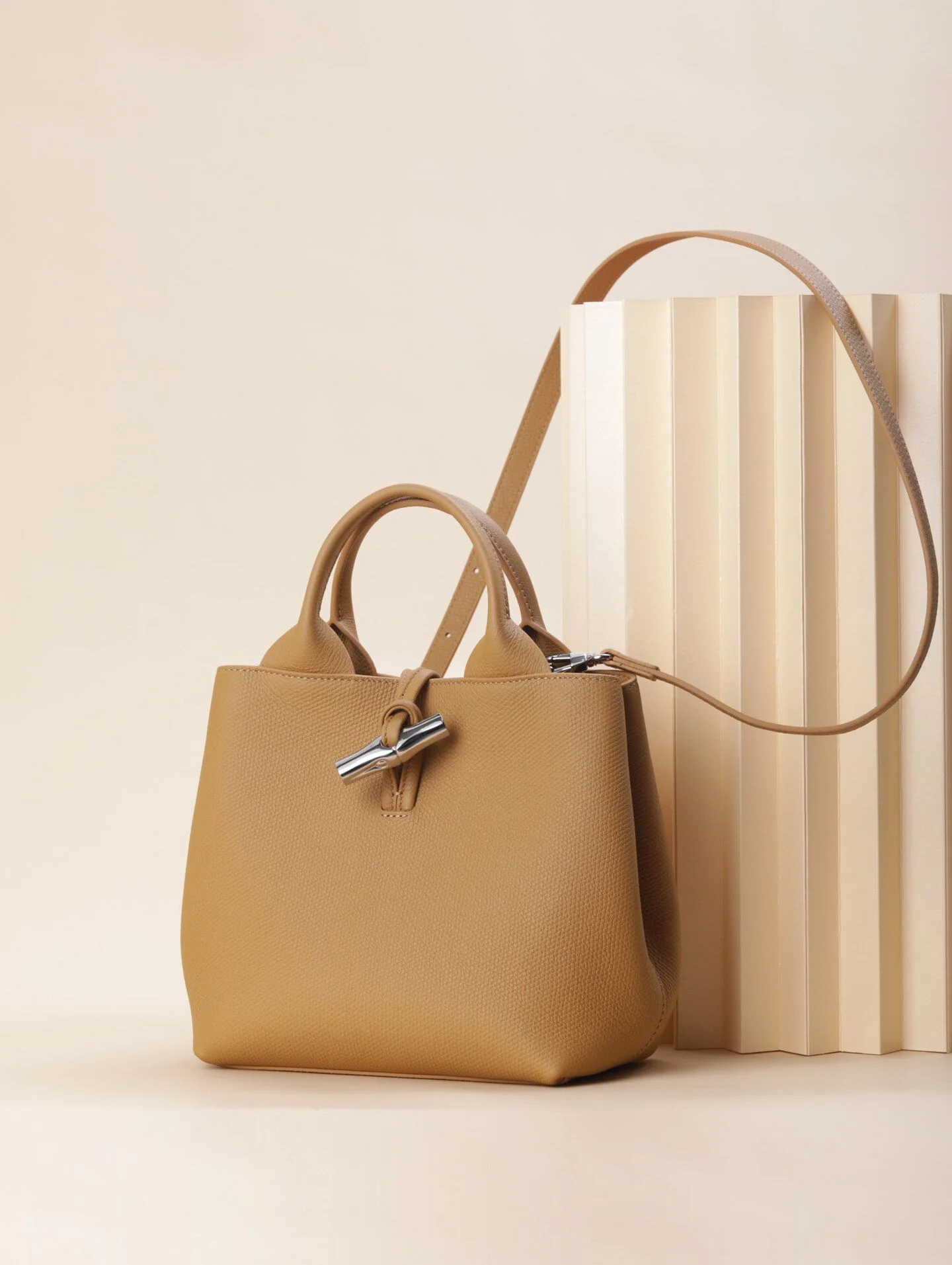 Top Grain Leather Toggle Bucket Bag - Image 3