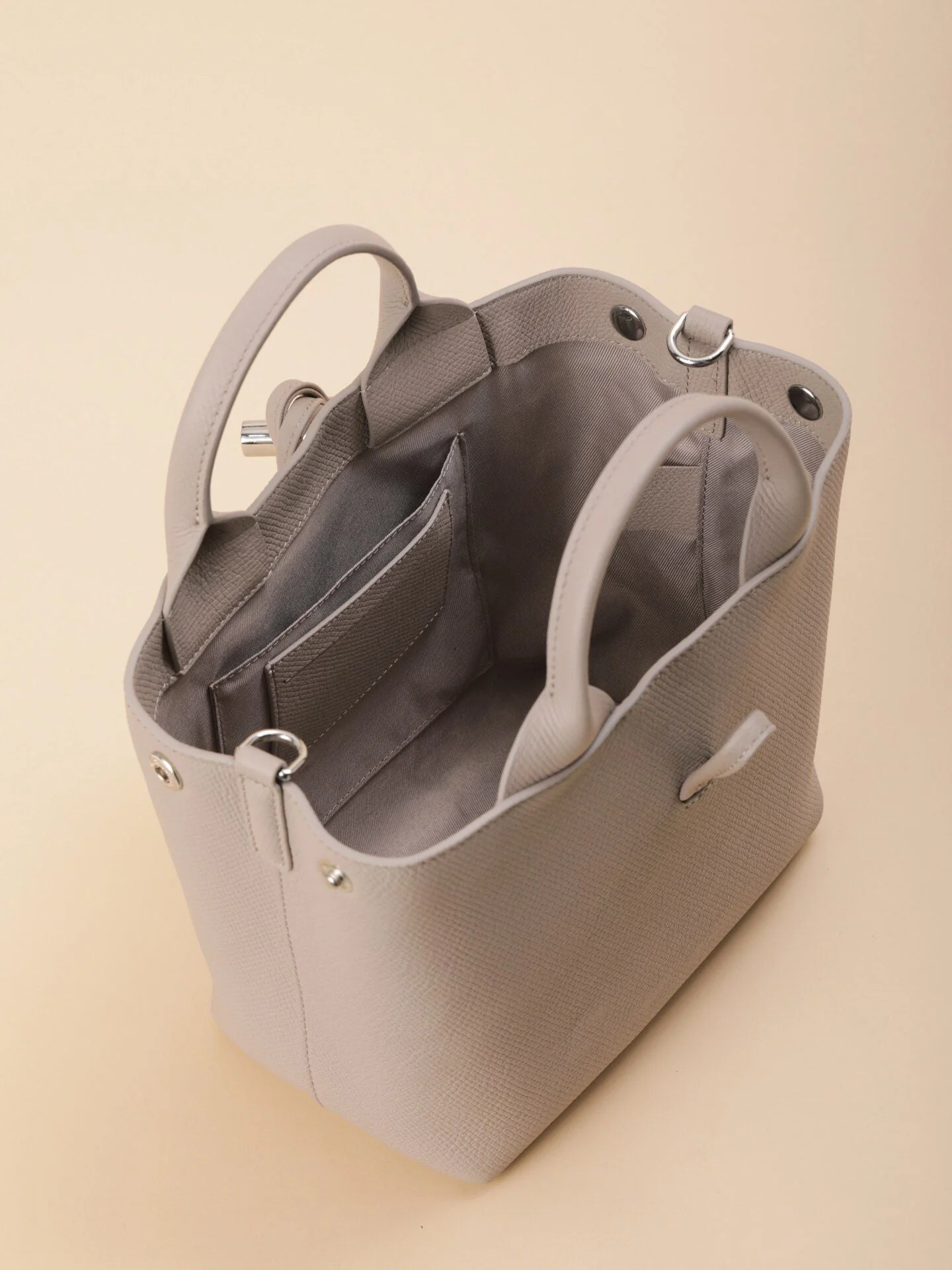 Top Grain Leather Toggle Bucket Bag - Image 6