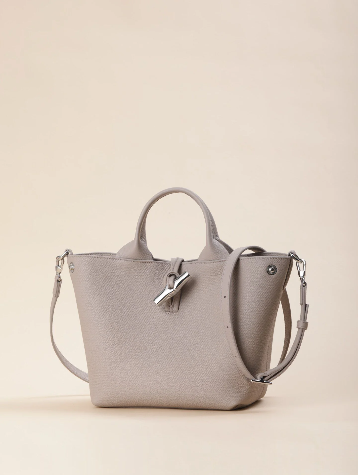 Top Grain Leather Toggle Bucket Bag - Image 8
