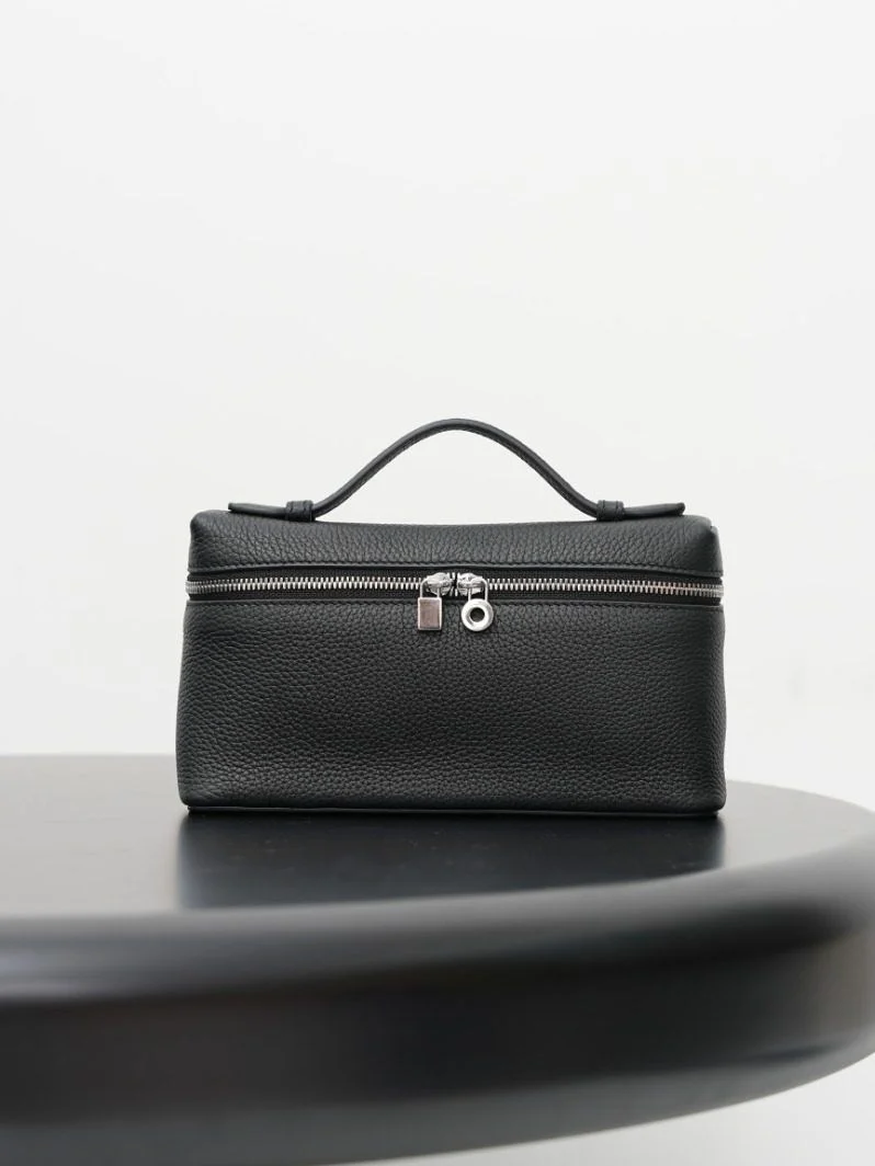 Top Grain Leather Top Handle Vanity Bag - Image 2
