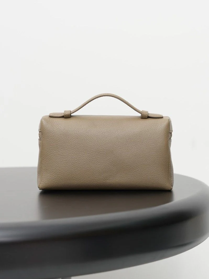 Top Grain Leather Top Handle Vanity Bag - Image 7