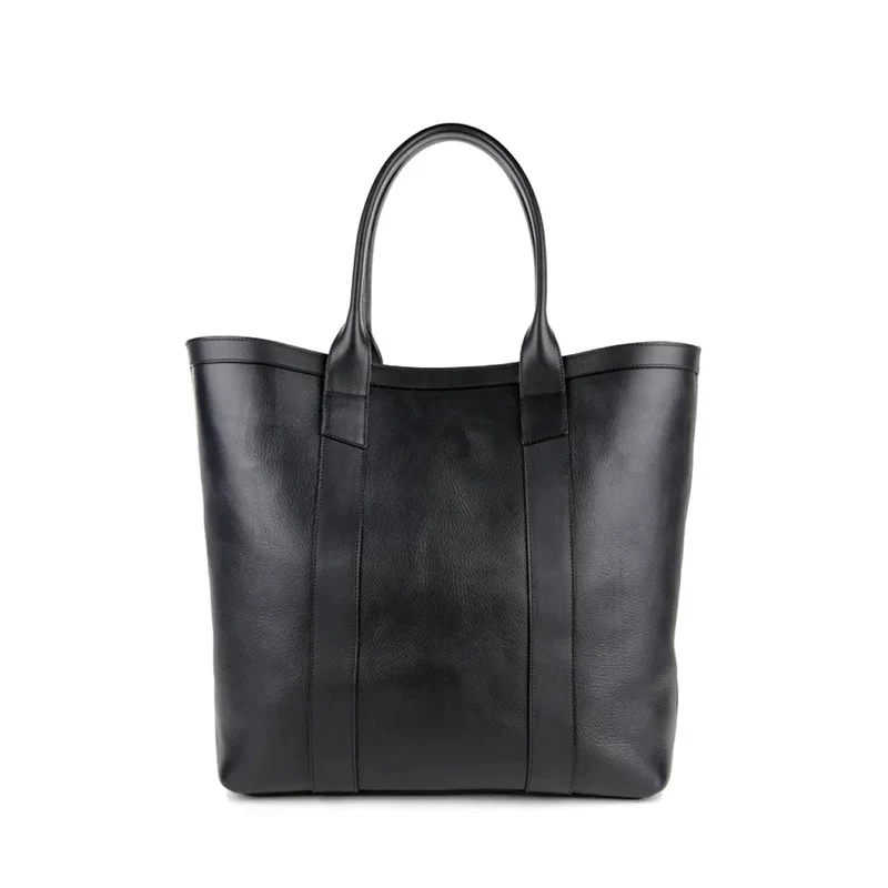 Top-Grain Leather Vertical Panel Tote - Image 8