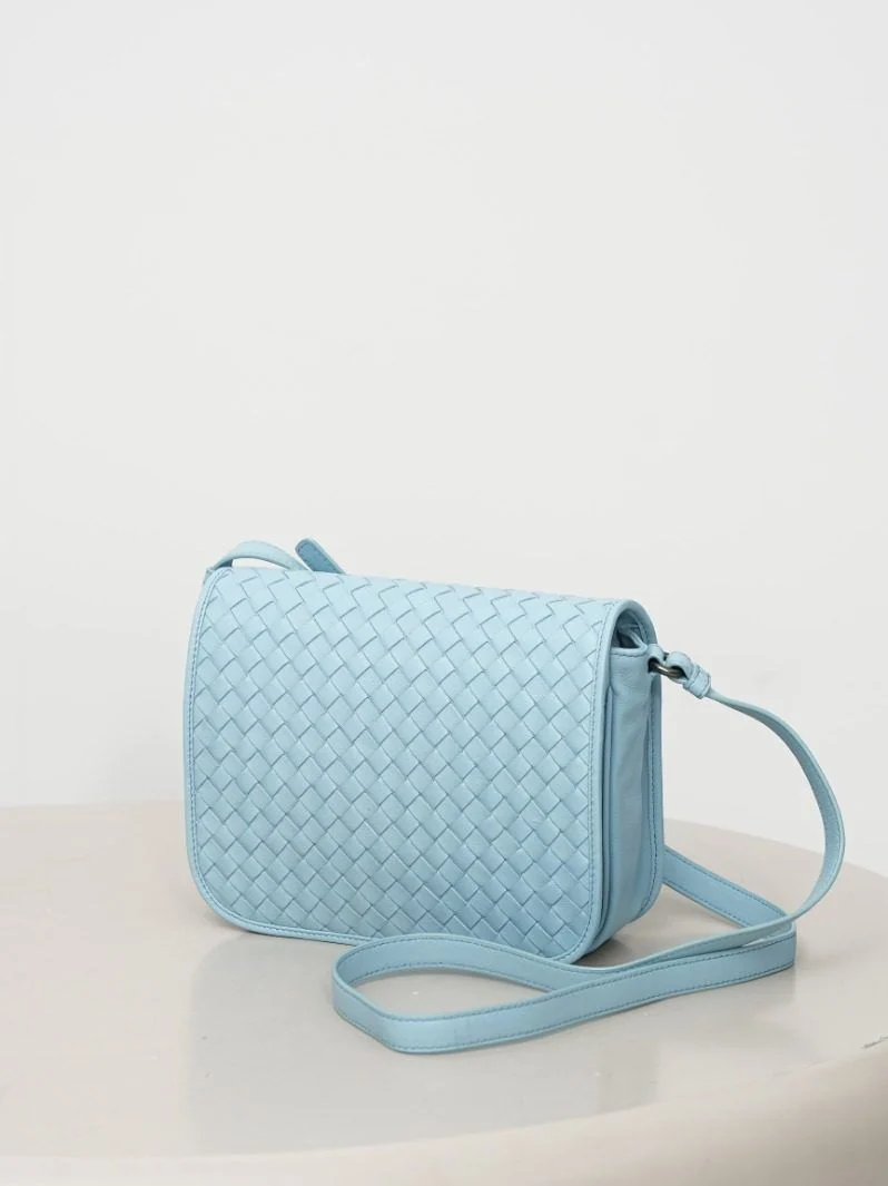 Top Grain Leather Woven Crossbody Bag - Image 3
