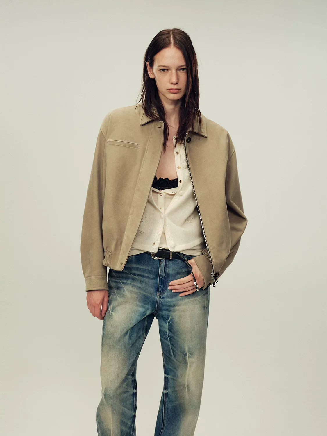 Top-Grain Leather Zip Bomber - Image 2