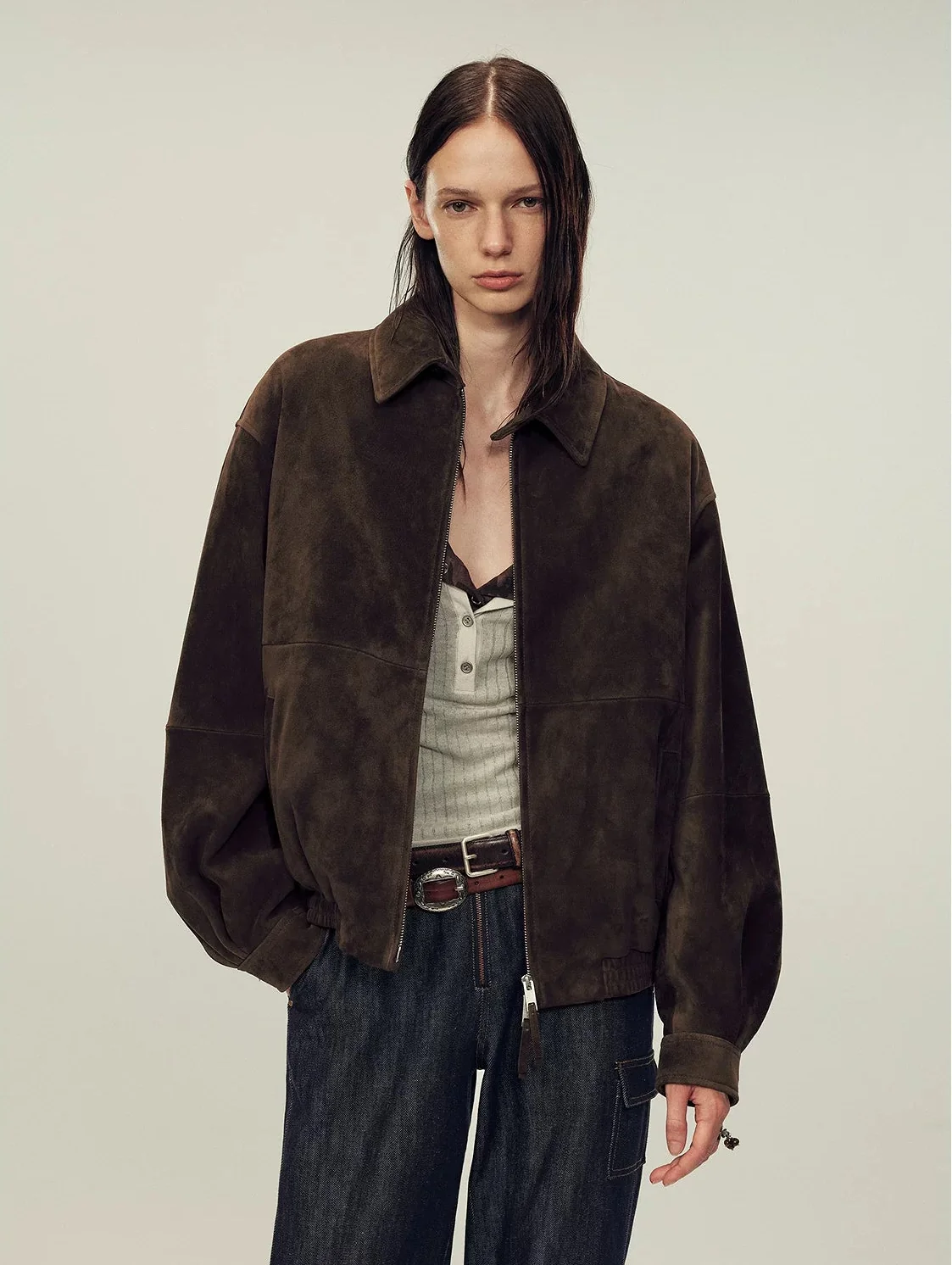 Top-Grain Leather Zip Bomber - Image 4