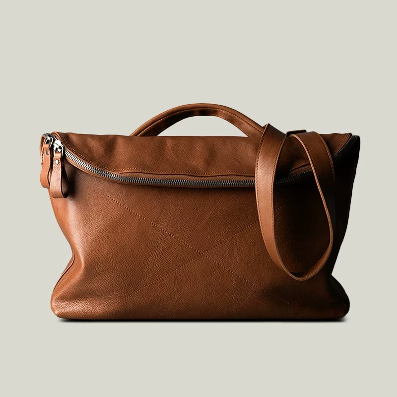 Top-Grain Leather Zip Messenger - Image 10