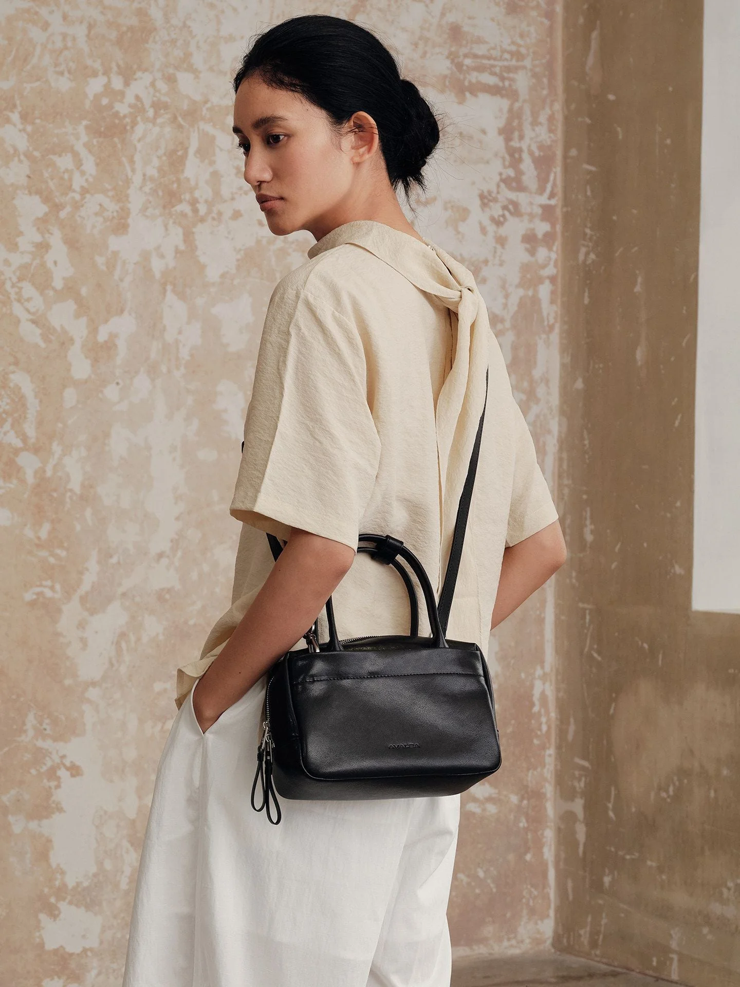 Top-Grain Leather Zip-Top Satchel - Image 3