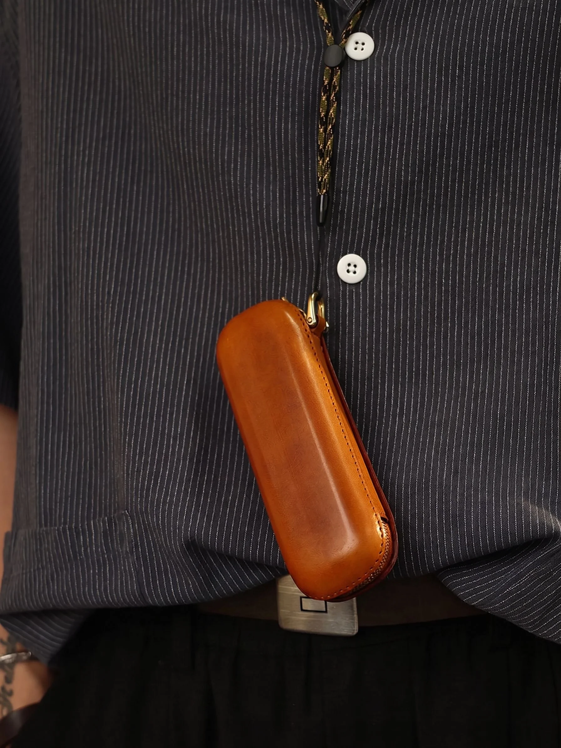 Top Grain Leather Zippered Glasses Case
