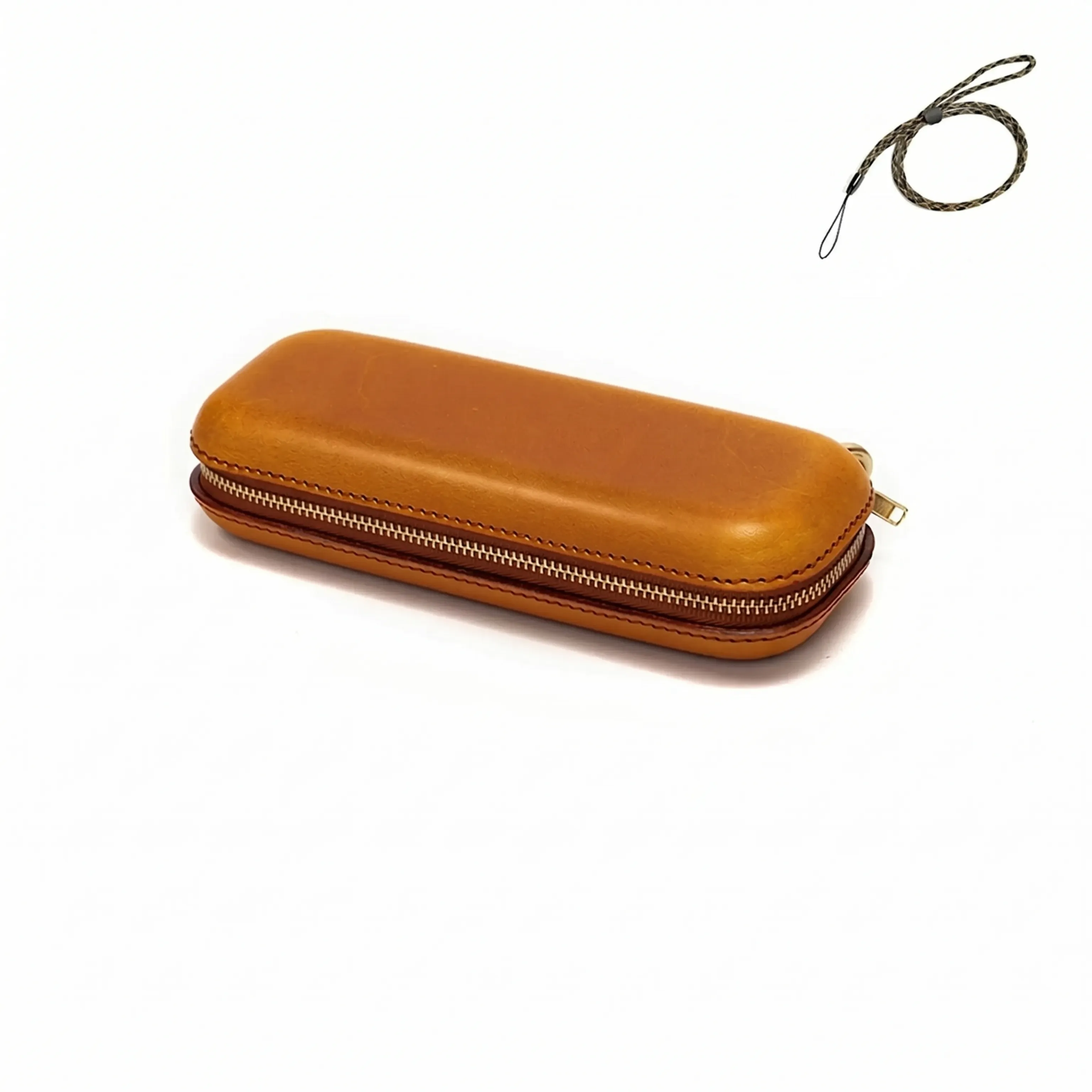 Top Grain Leather Zippered Glasses Case - Image 11