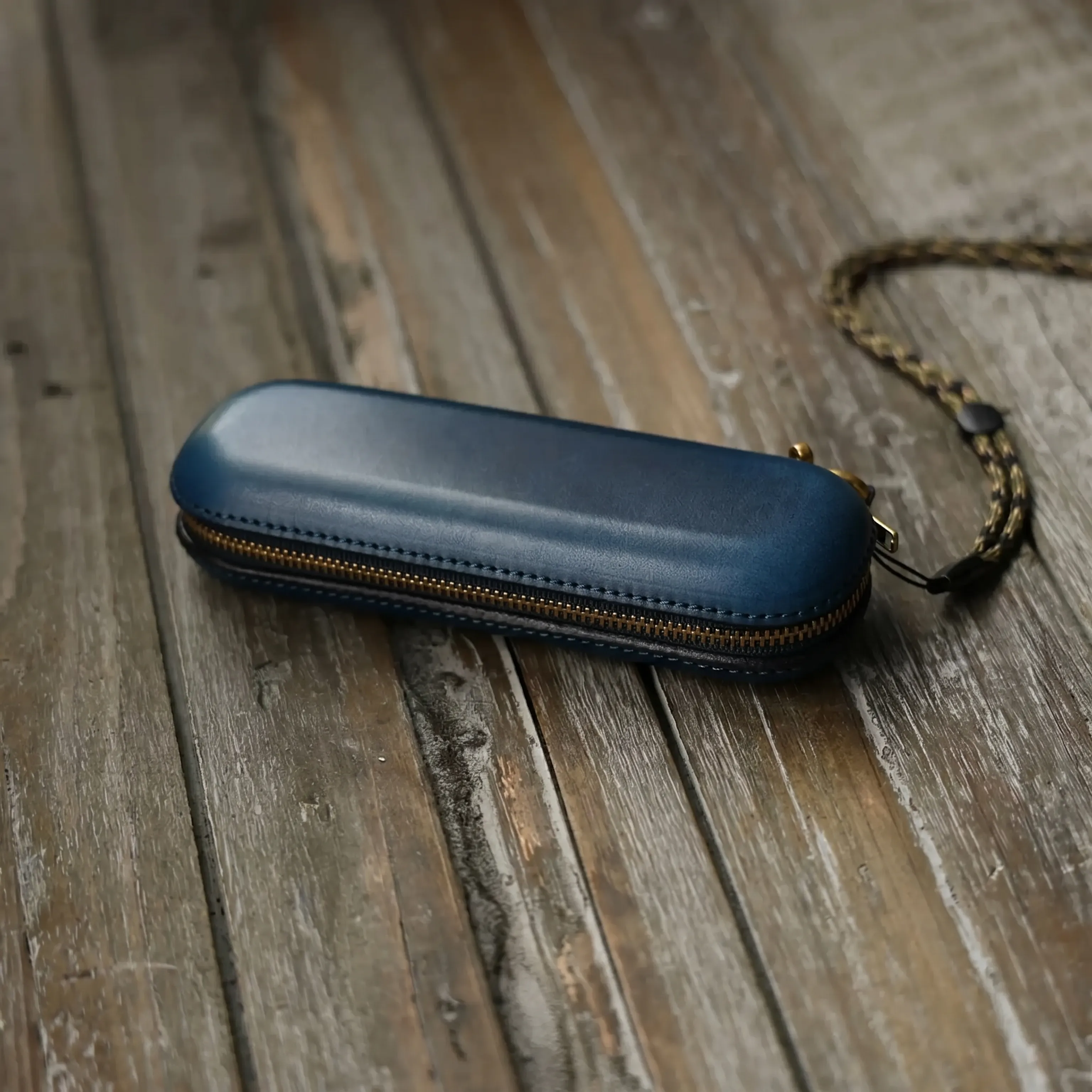 Top Grain Leather Zippered Glasses Case - Image 7