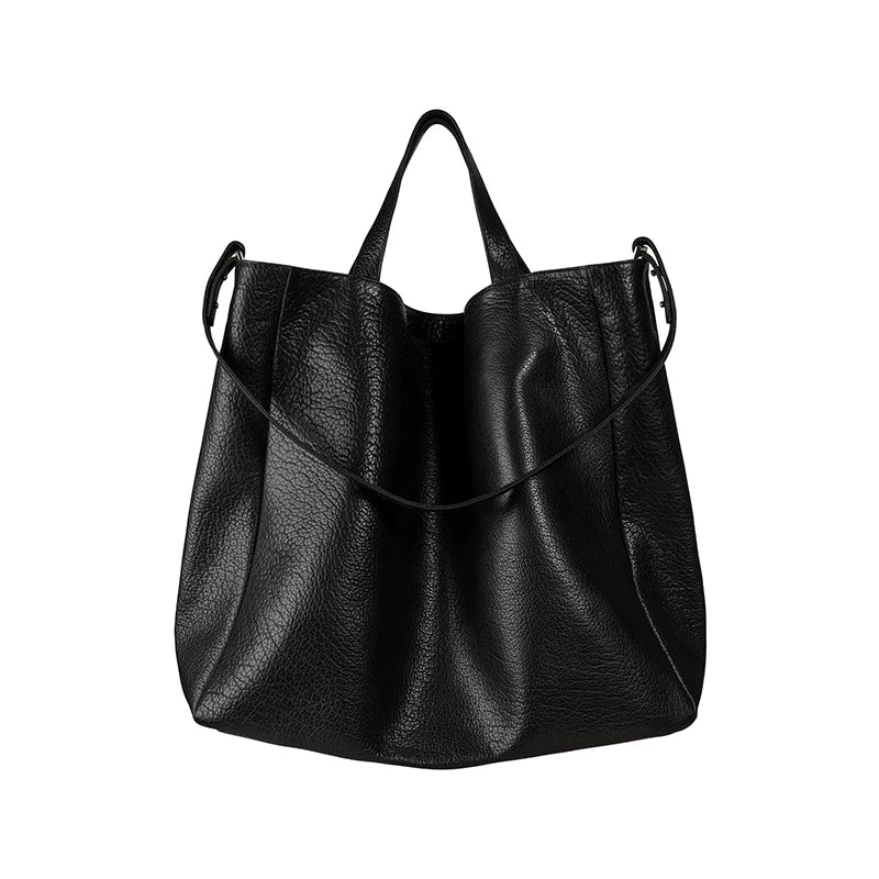 Top-Grain Pebbled Leather Convertible Tote - Image 6