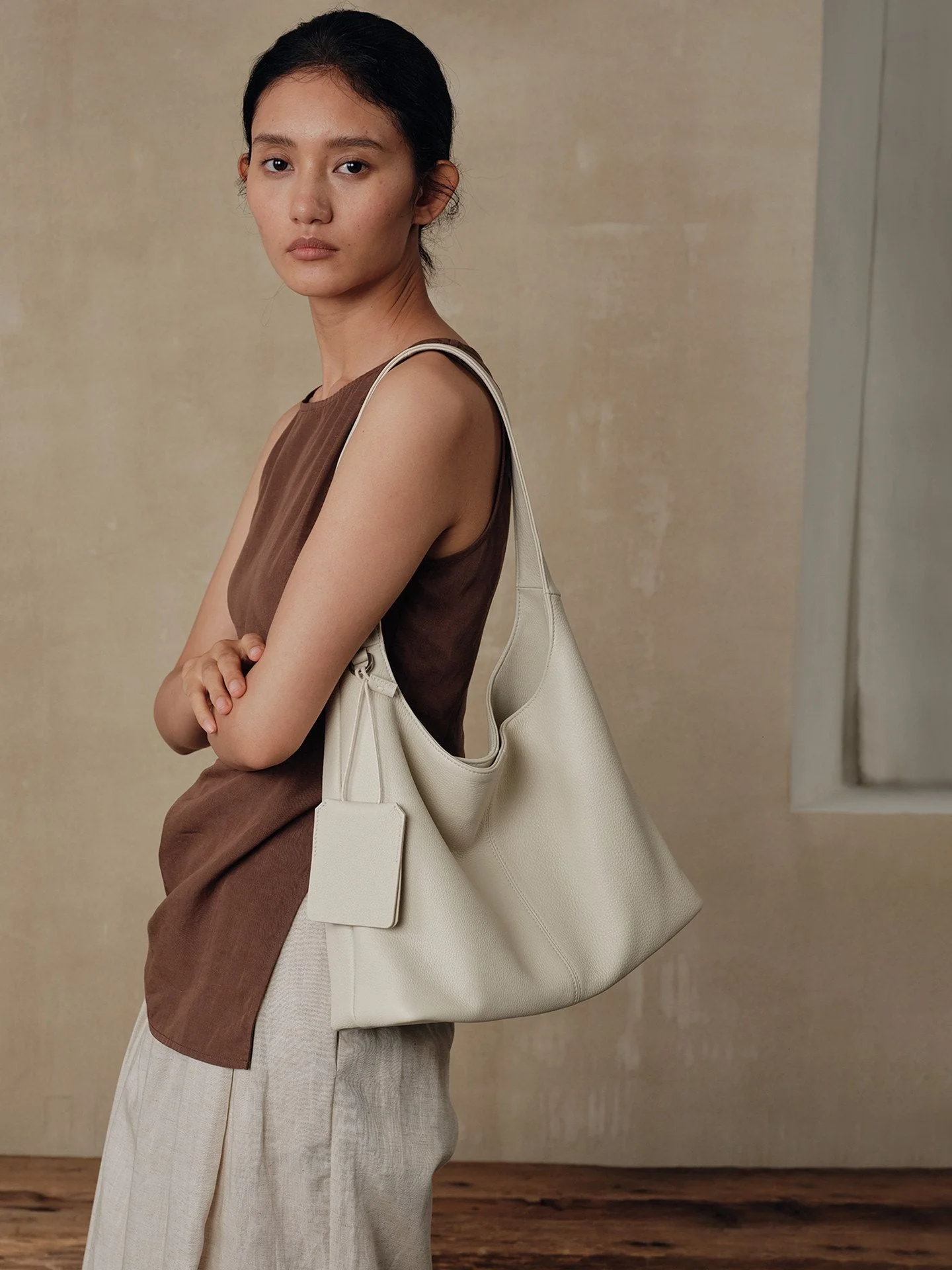 Top Grain Pebbled Leather Hobo Bag
