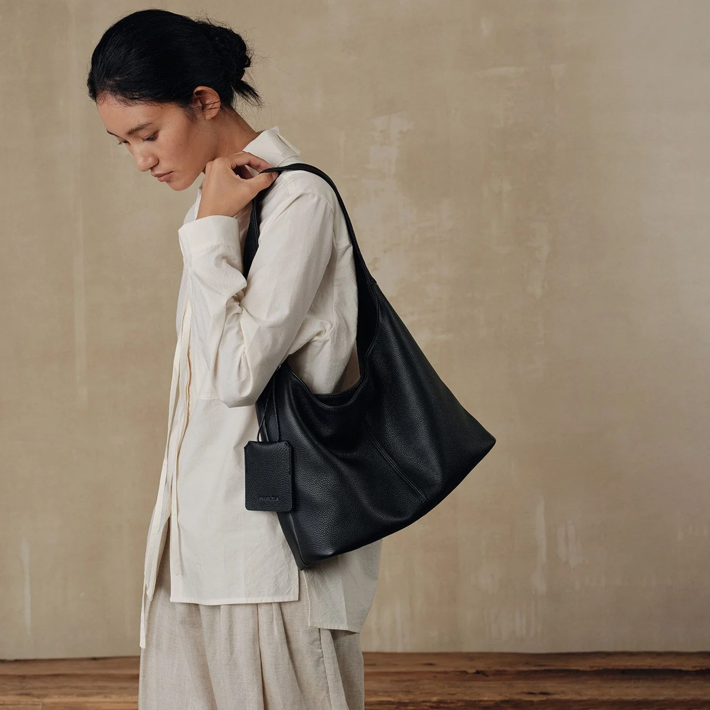 Top Grain Pebbled Leather Hobo Bag - Image 6