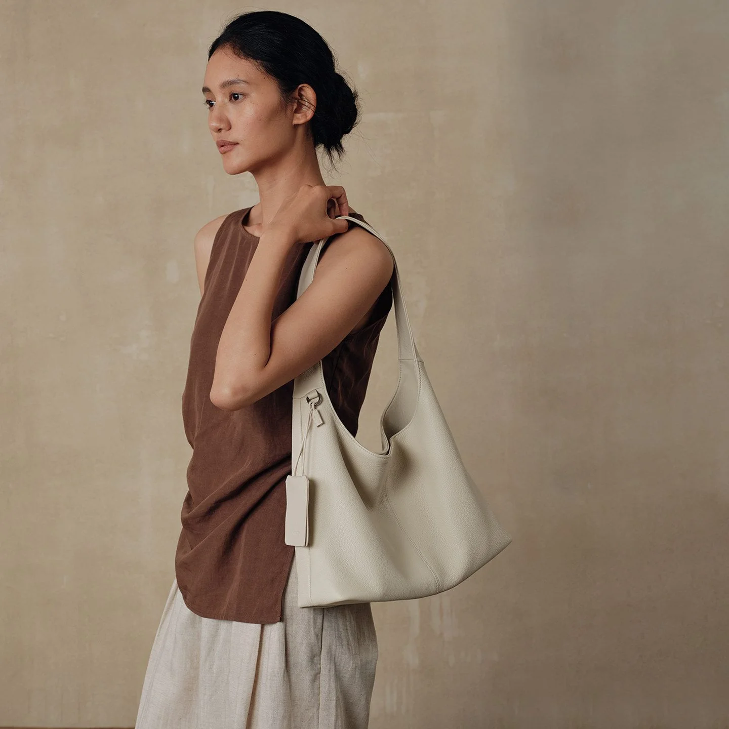 Top Grain Pebbled Leather Hobo Bag - Image 7