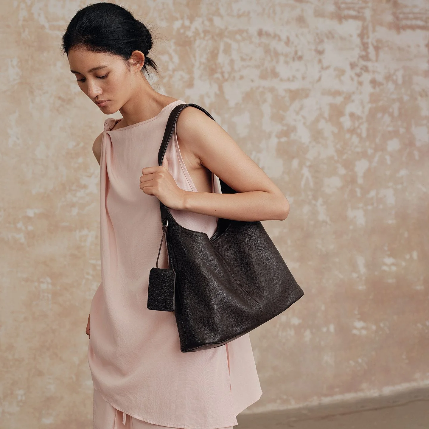 Top Grain Pebbled Leather Hobo Bag - Image 8