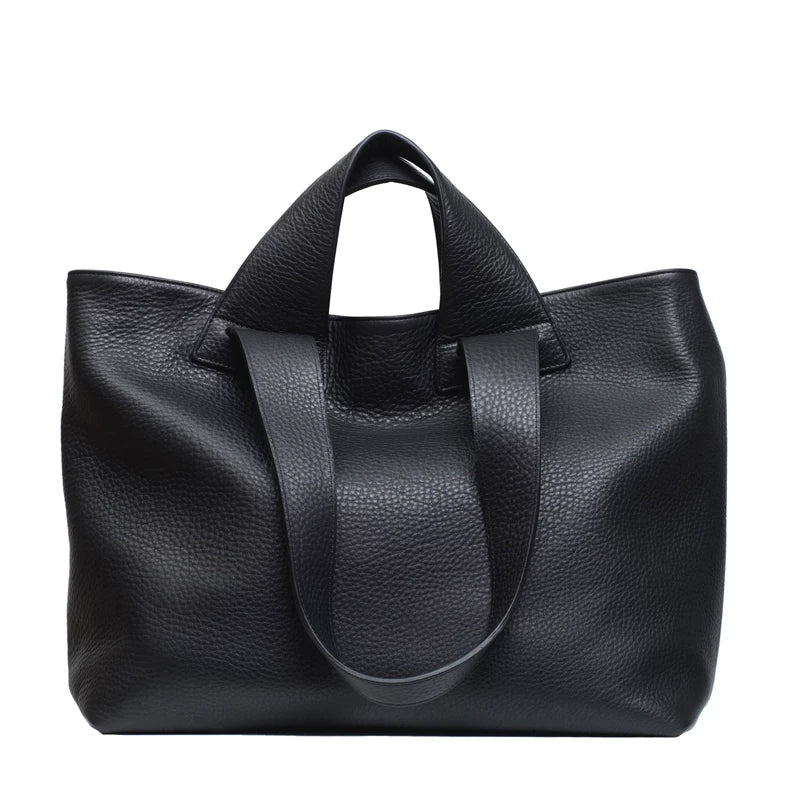 Top-Grain Pebbled Leather Loop Tote - Image 6
