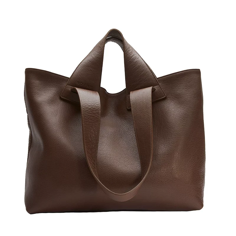 Top-Grain Pebbled Leather Loop Tote - Image 7