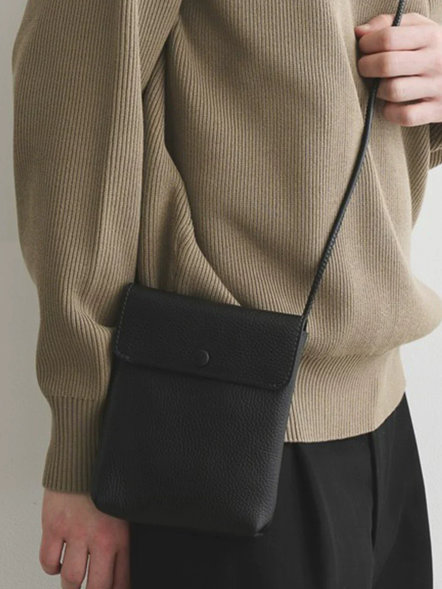 Top-Grain Pebbled Leather Phone Pouch