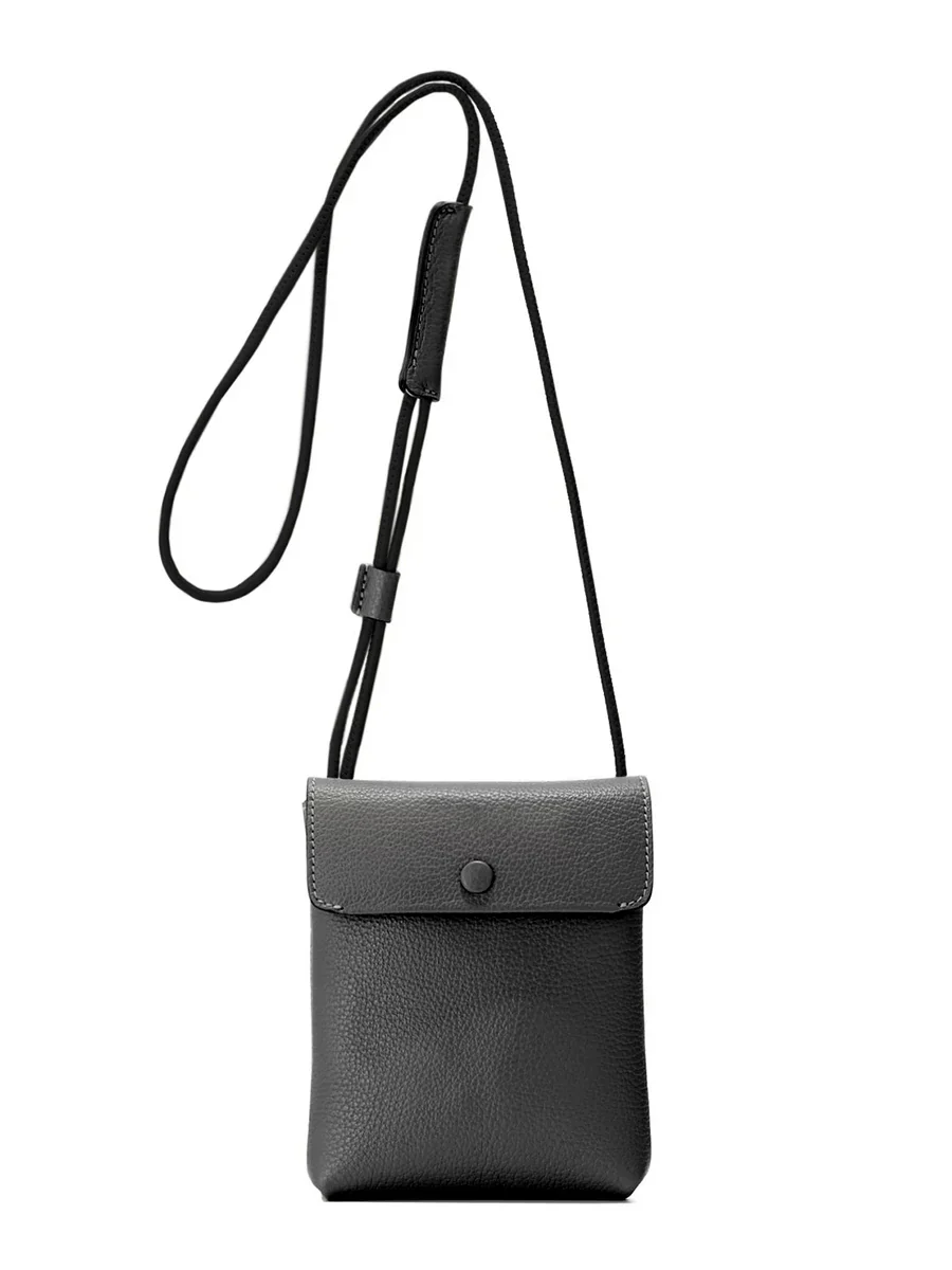 Top-Grain Pebbled Leather Phone Pouch - Image 5
