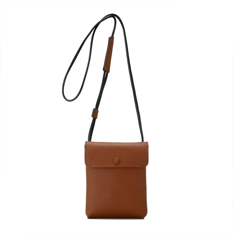 Top-Grain Pebbled Leather Phone Pouch - Image 6