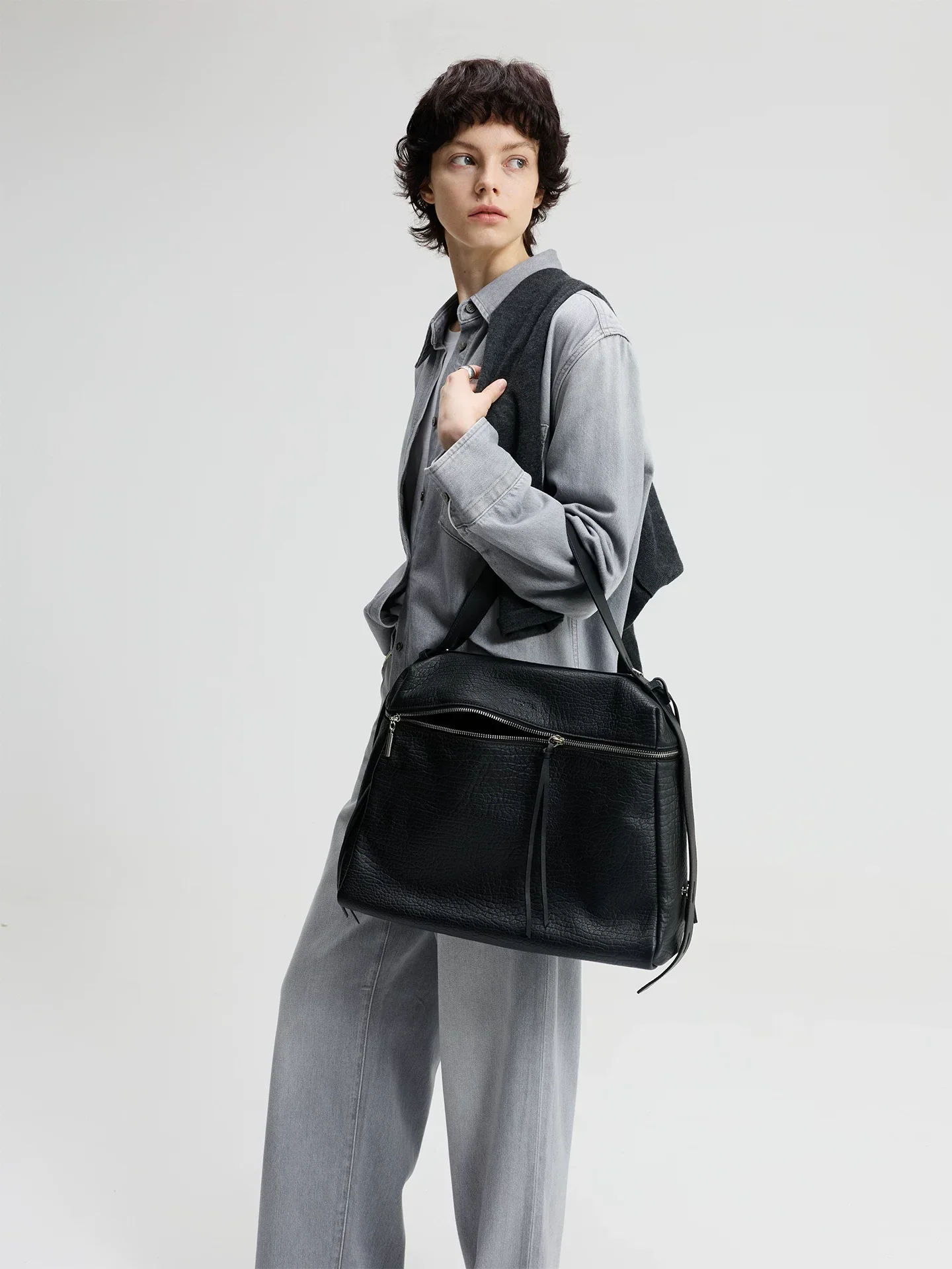 Top-Grain Pebbled Leather Tote - Image 2