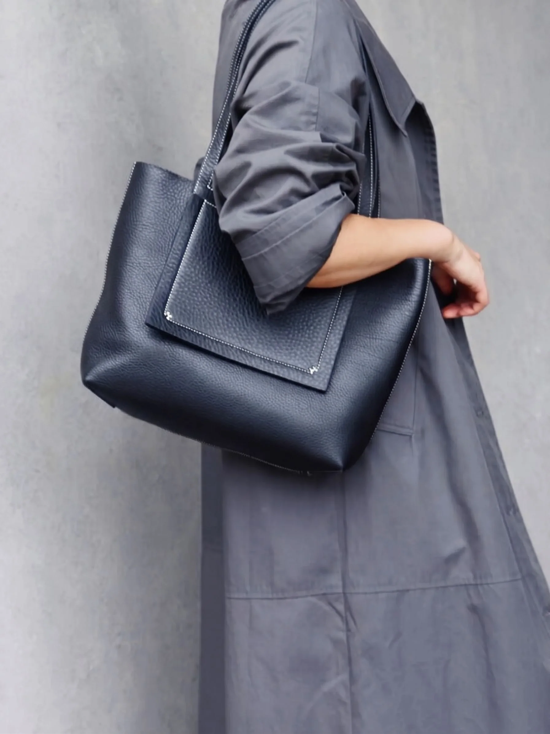 Top Grain Pebbled Leather Tote