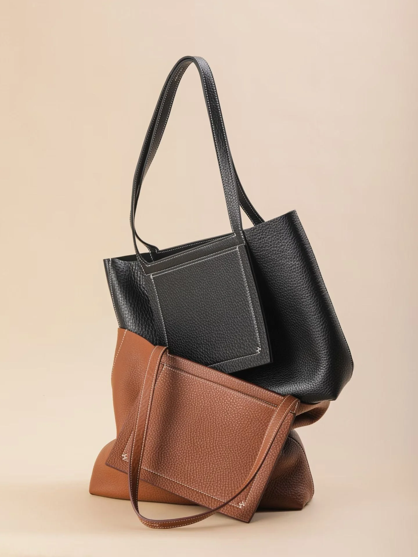 Top Grain Pebbled Leather Tote - Image 5