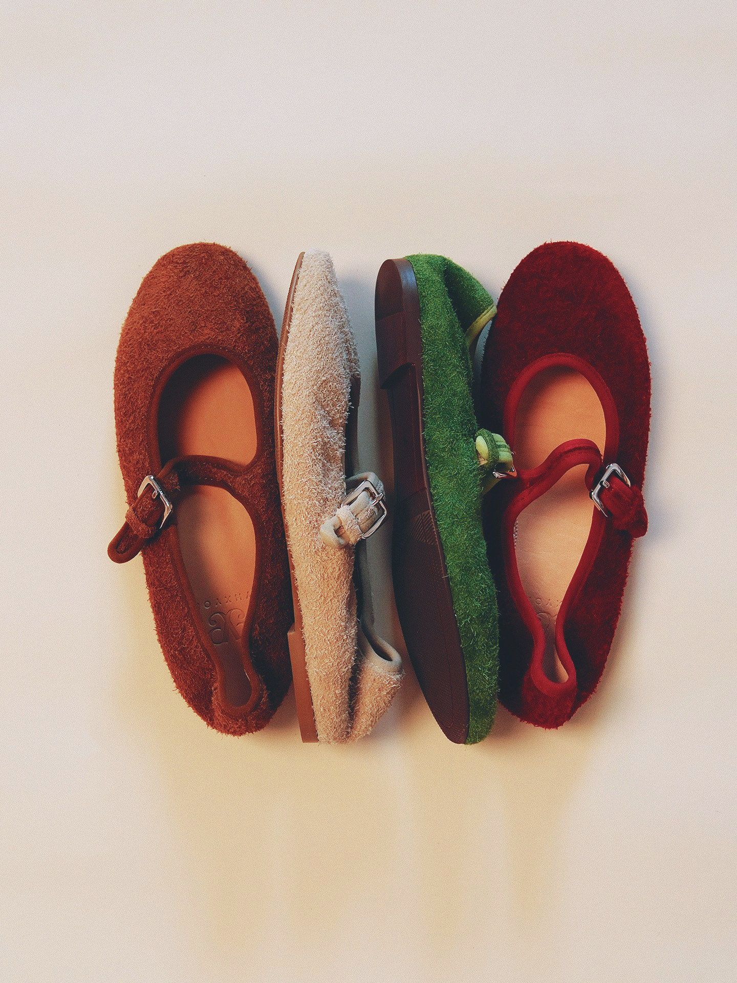 Top-Grain Suede Mary Jane Flats