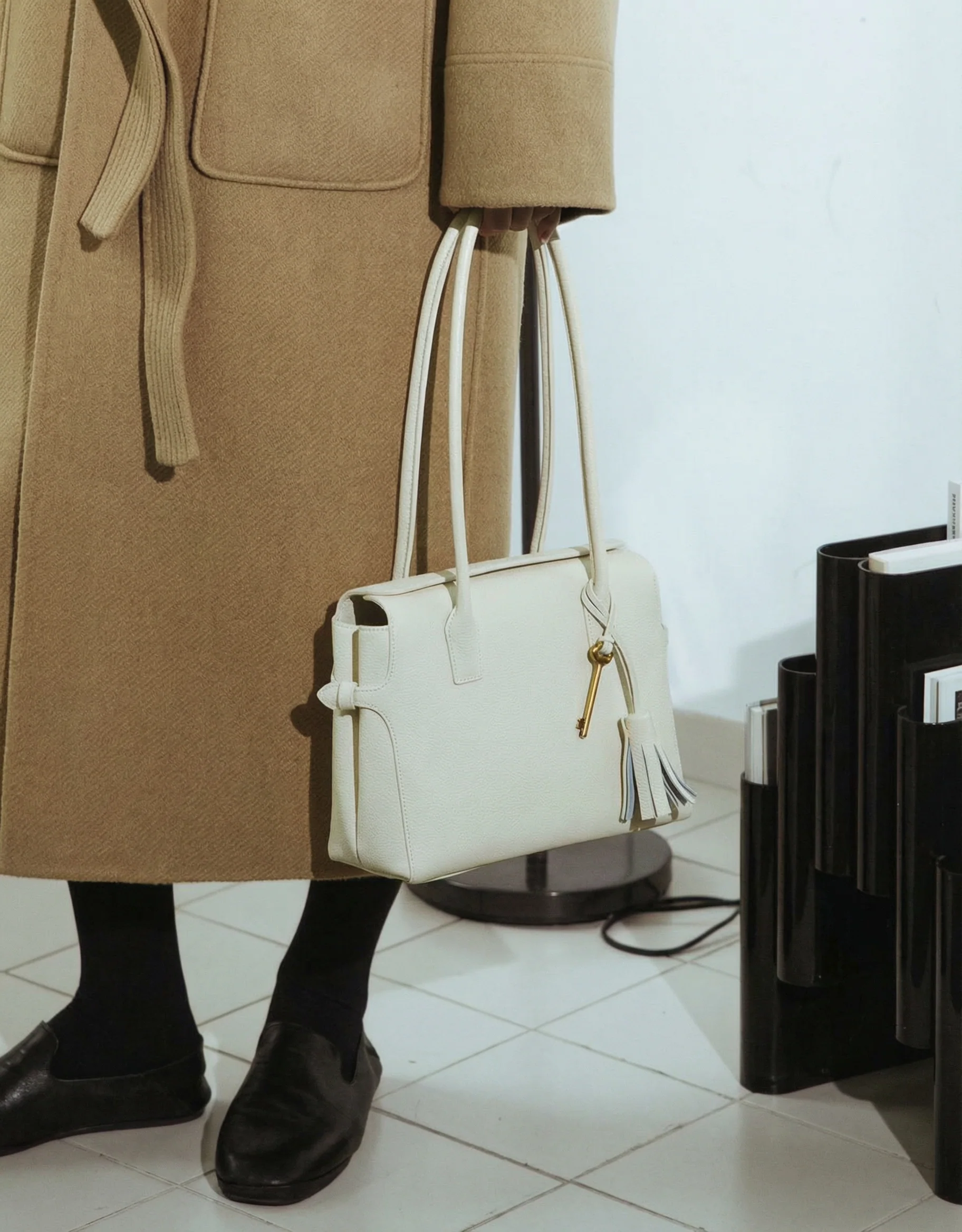 Top-Grain Suede Tassel Tote - Image 4
