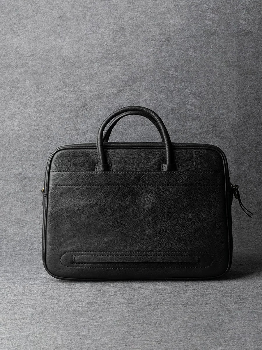 Top-Grain Vegetable-Tanned Leather Briefcase - Image 6