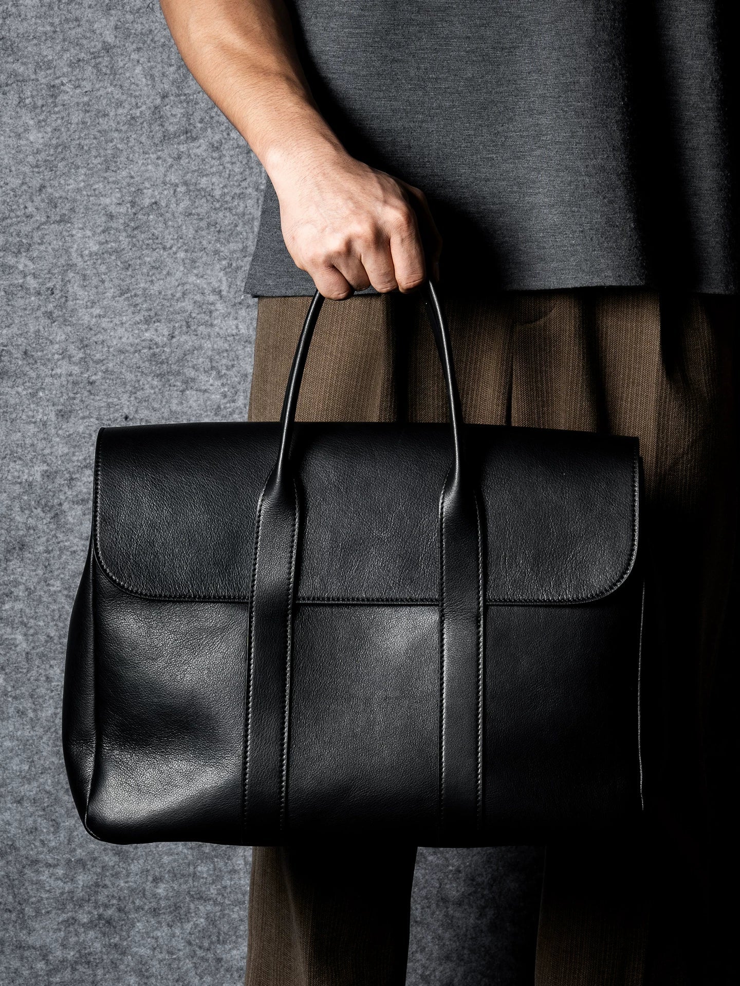 Top-Grain Vegetable-Tanned Leather Briefcase