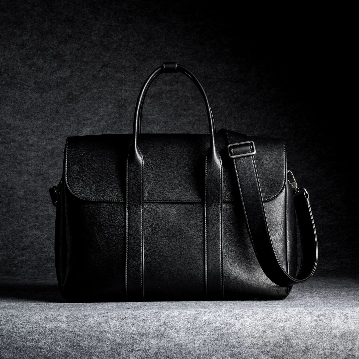 Top-Grain Vegetable-Tanned Leather Briefcase - Image 6