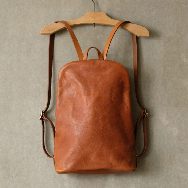 Top-Grain Vegetable-Tanned Leather Laptop Backpack - Image 6