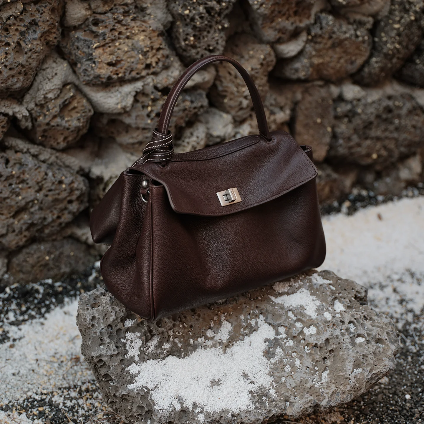 Top-Grain Vegetable-Tanned Leather Turn-Lock Messenger - Image 2
