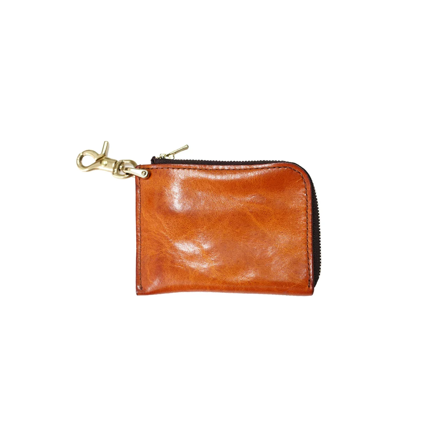 Top-Grain Vegetable-Tanned Leather Zip Card Holder - Image 2