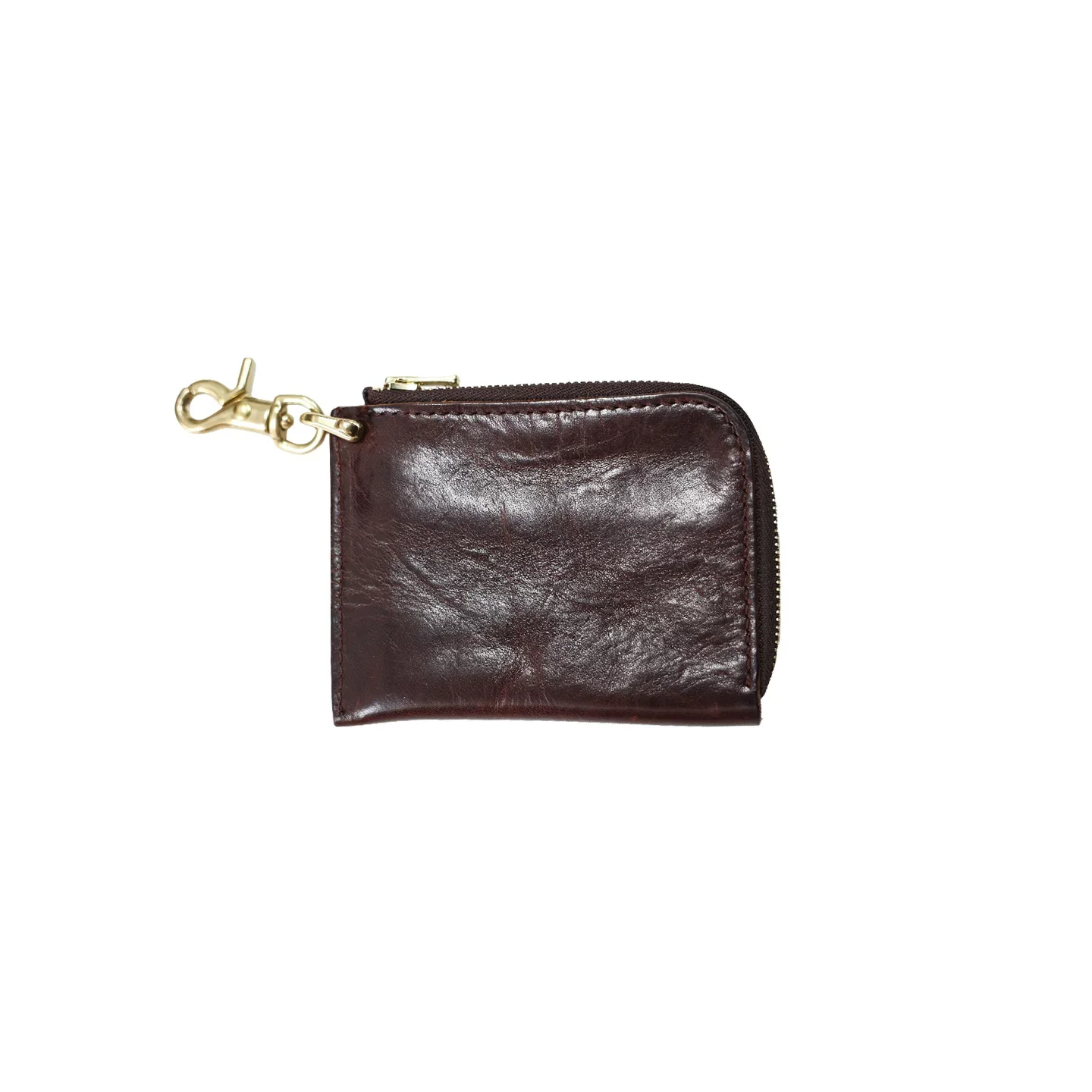 Top-Grain Vegetable-Tanned Leather Zip Card Holder - Image 3