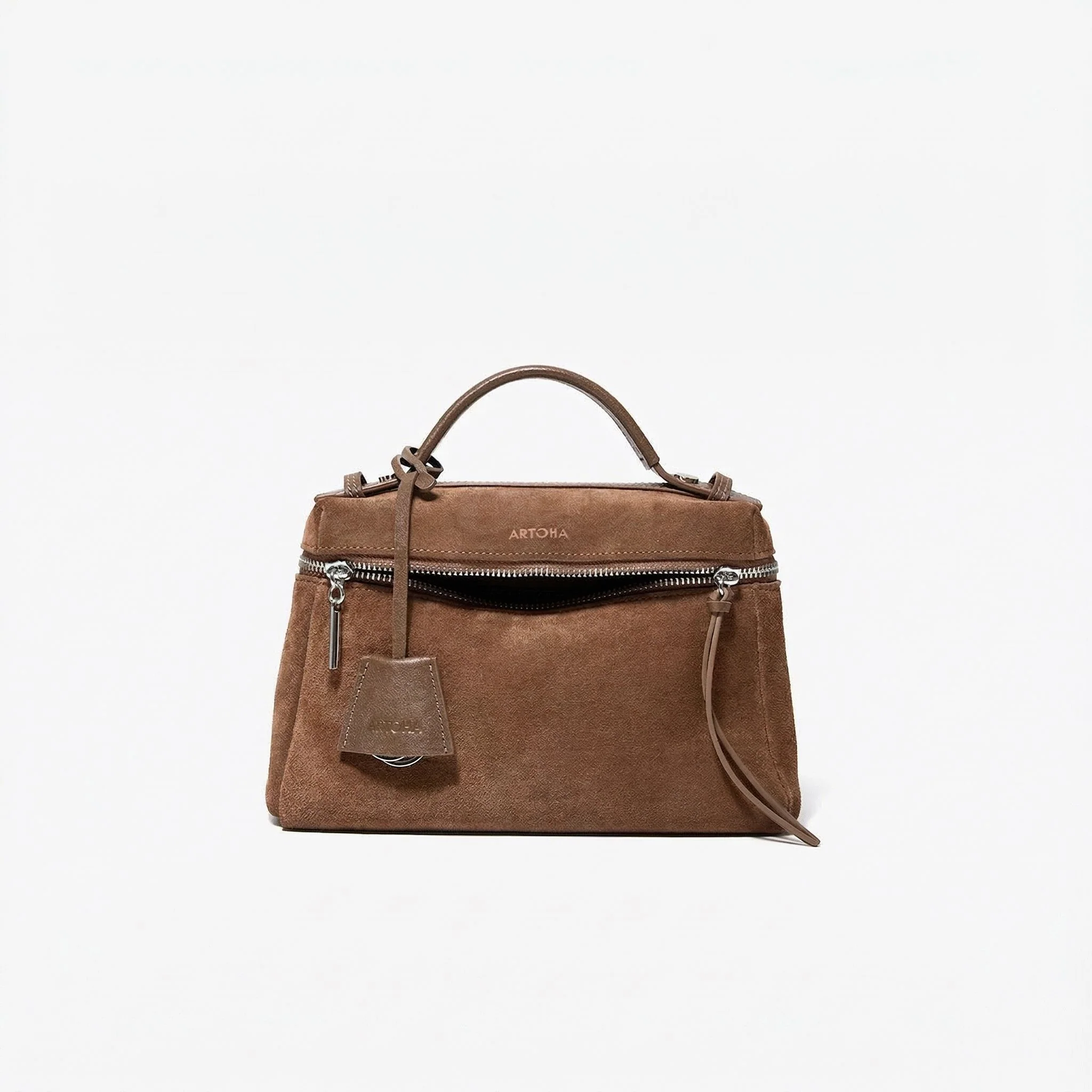 Top-Zip Top-Grain Leather Satchel - Image 12