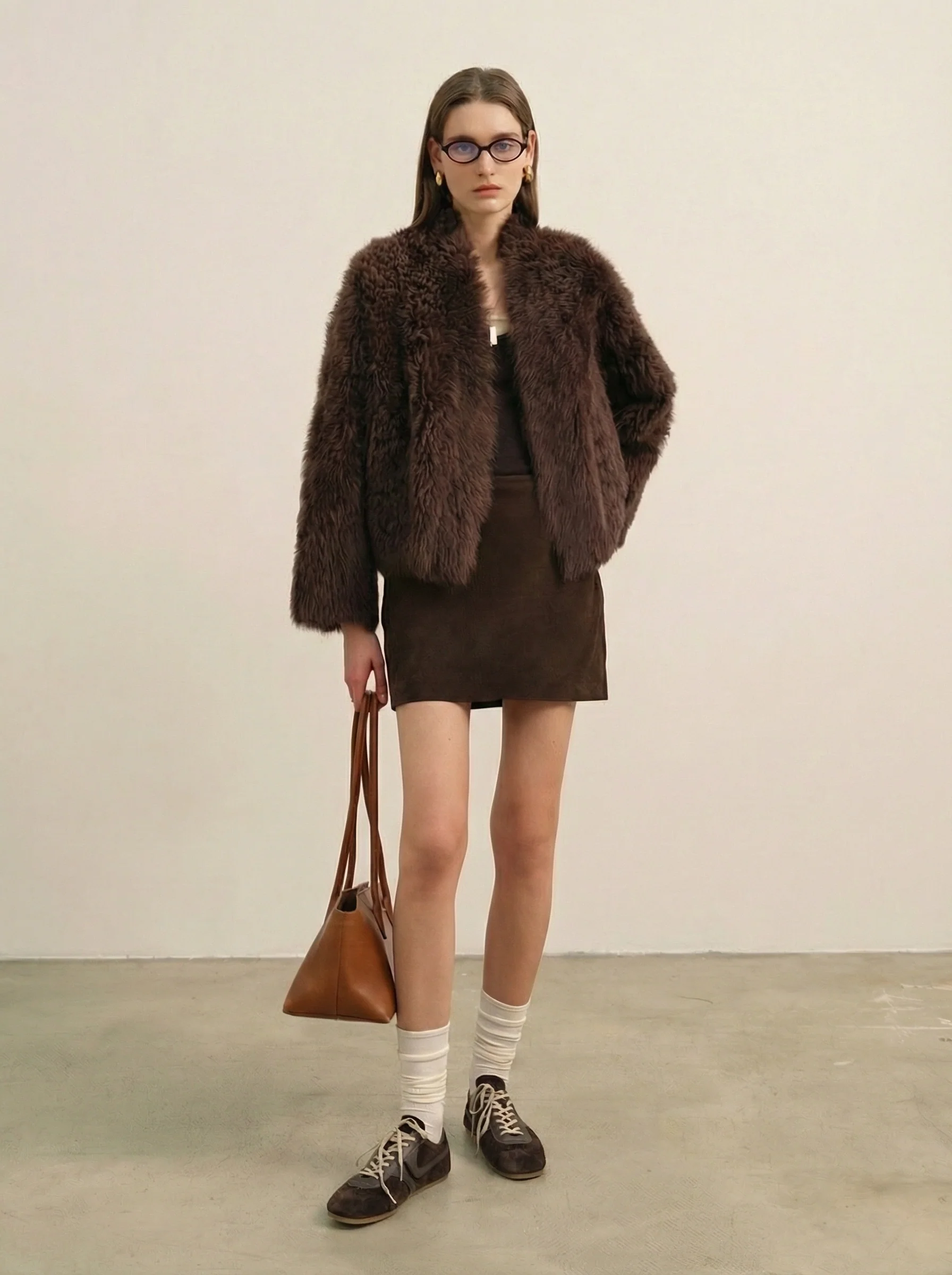 Toscana Shearling Cropped Jacket - Image 3