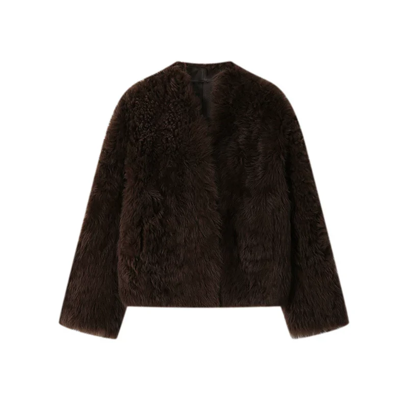 Toscana Shearling Cropped Jacket - Image 6