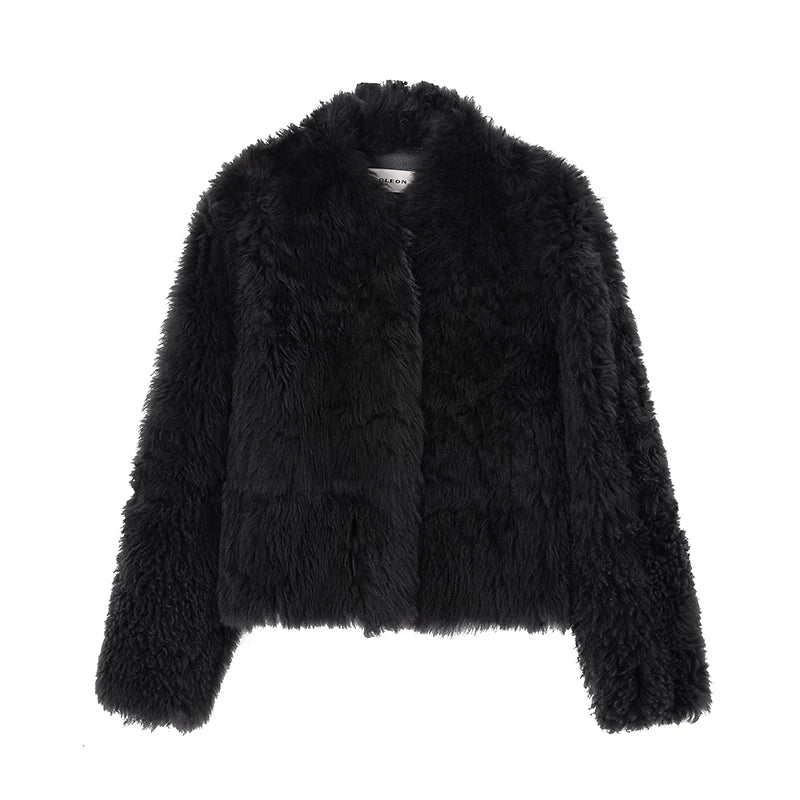 Toscana Shearling Cropped Jacket - Image 8