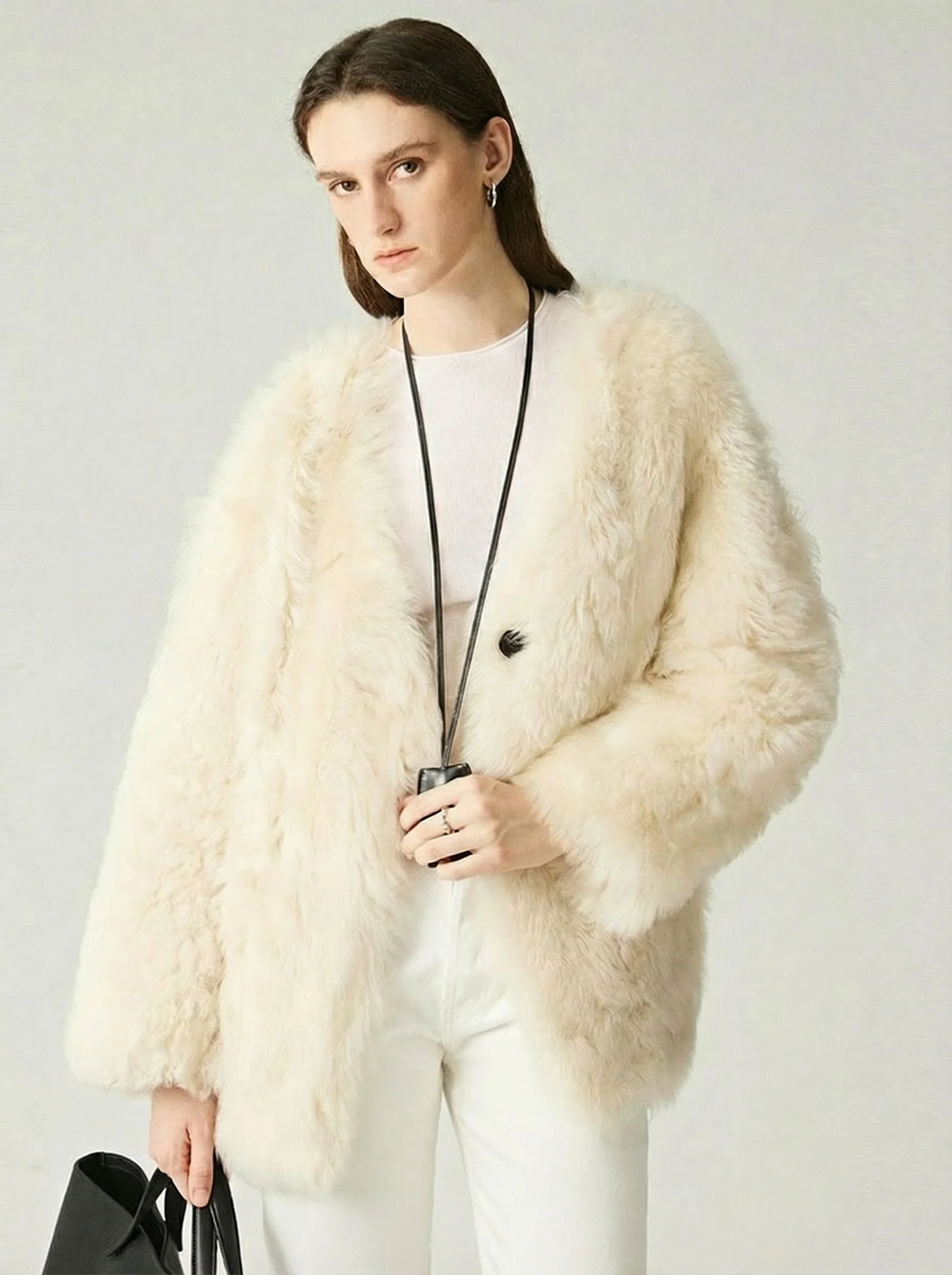 Toscana Shearling V-Neck Coat