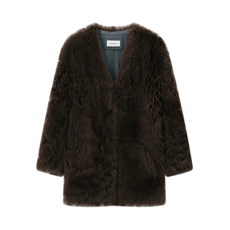 Toscana Shearling V-Neck Coat - Image 7