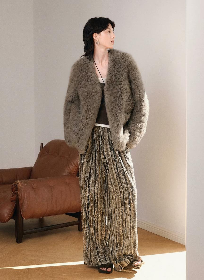 Toscana Shearling V-Neck Jacket