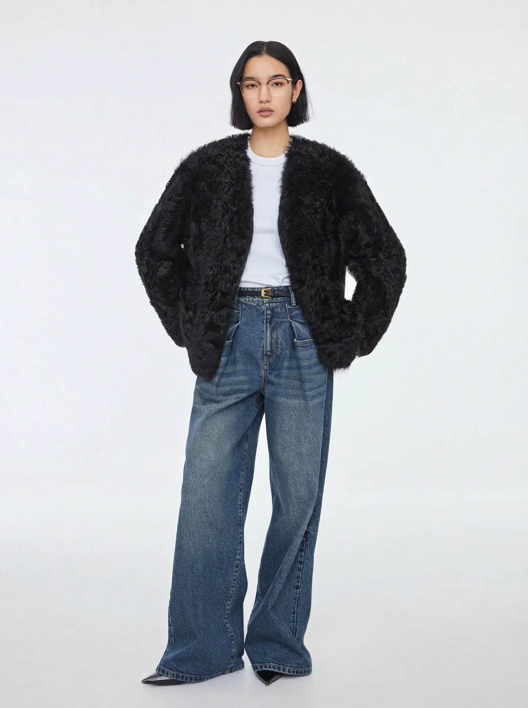 Toscana Shearling V-Neck Jacket - Image 4